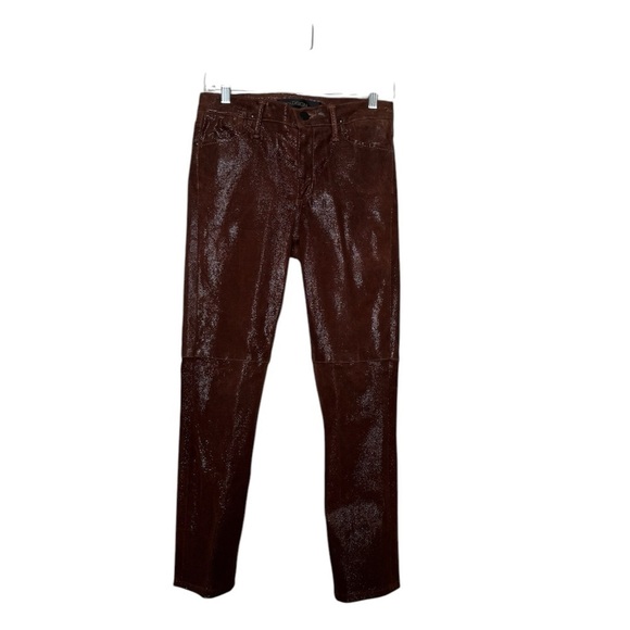 Goldsign Brown Leather Pants size 28 - Picture 1 of 12